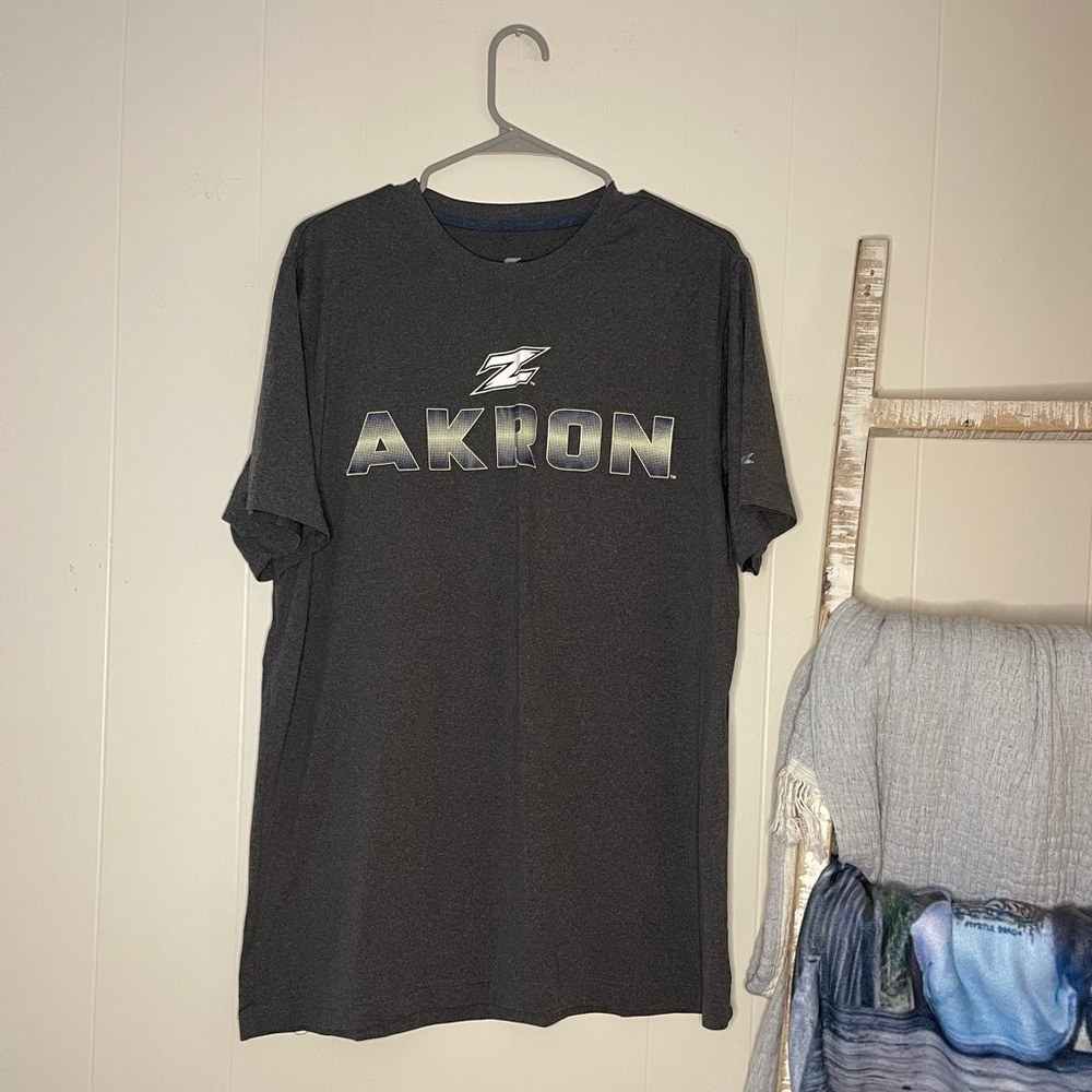Men’s Dark Gray Akron Zips T-Shirt | Lightweight | Size L